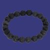 Bracelet en Pierre de Lave, noir et mat
