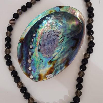 Collier en Pierre de Lave, Quartz fumé et Shungite